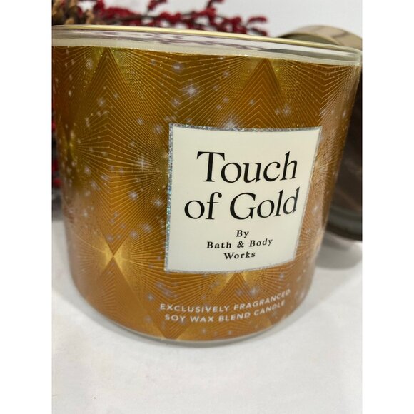 Bath & Body Works “Touch of Gold” NEW 3 Wick Candle - Picture 2 of 7